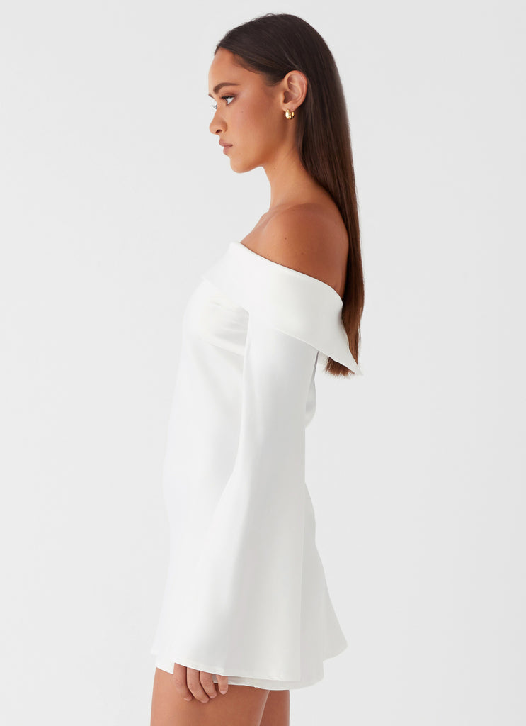 Lumina Long Sleeve Mini Dress - White
