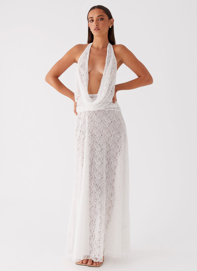 Elysia Lace Maxi Dress - White