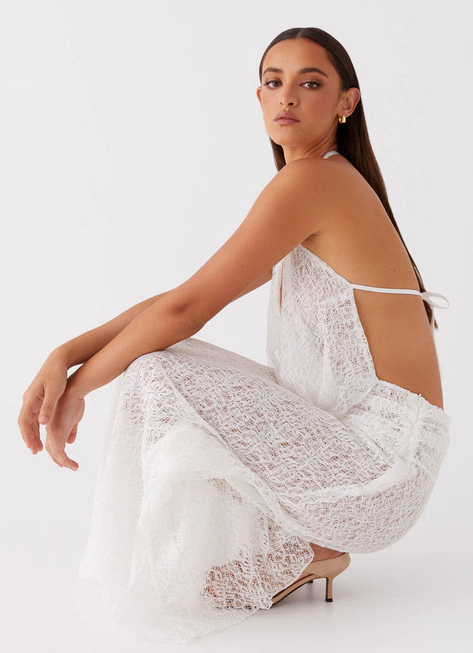 Elysia Lace Maxi Dress - White