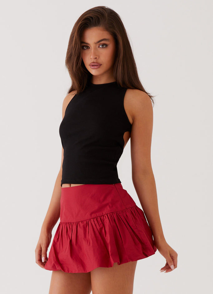 Hotel California Low Rise Mini Skirt - Red