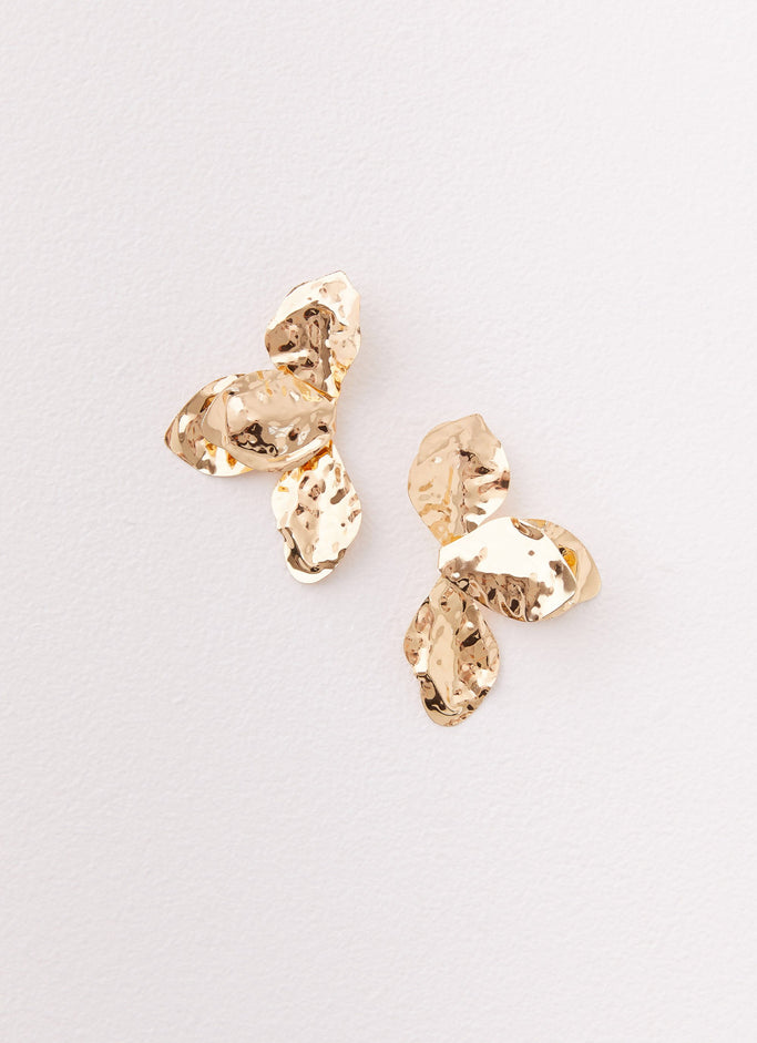 Stonelet Statement Earrings - Gold