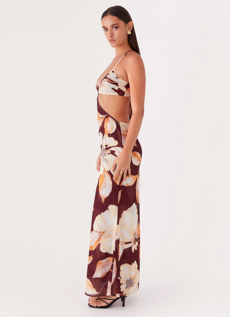 Primrose Daydream Maxi Dress - Brown Floral