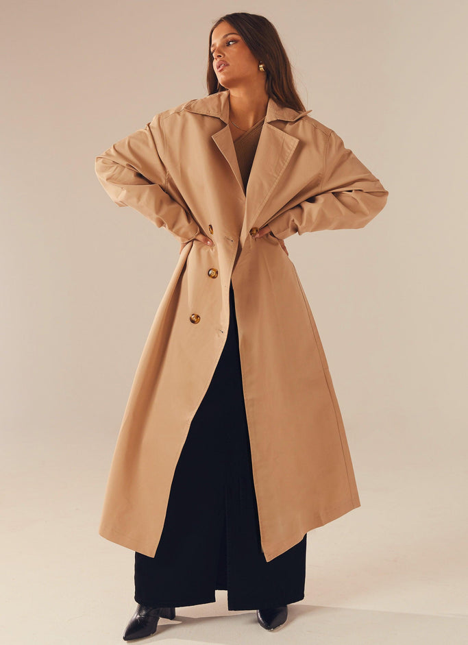 Trench long Hide and Chic - Marron