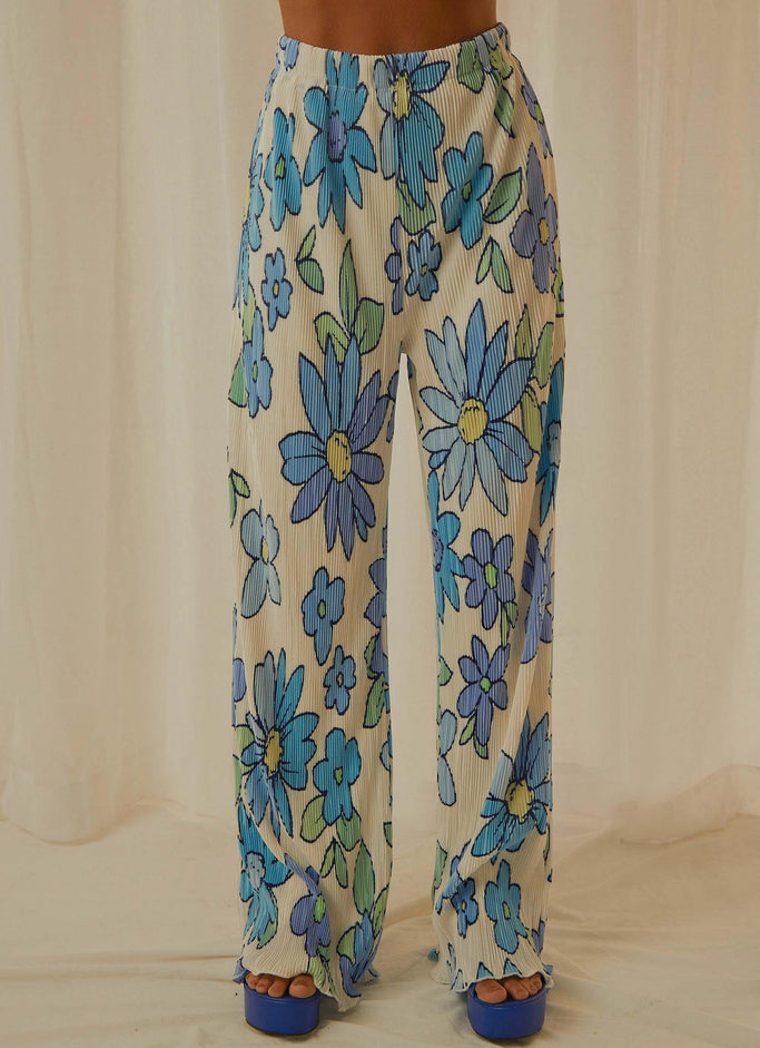 Pantalon Muse des années 90 - Fleur bleue