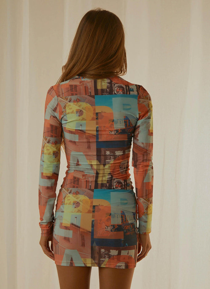 Mini robe style trottoir - imprimé graphique PM 