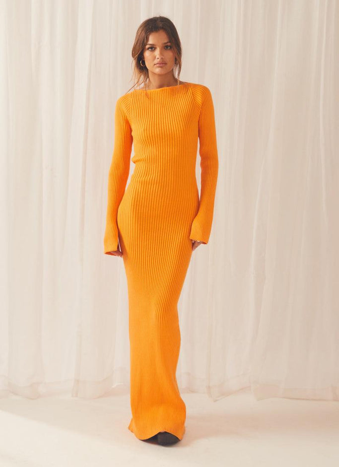 Helena Knit Cravate Midi - Orange