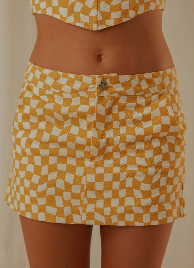 Mini jupe Luisa - Carreaux jaunes