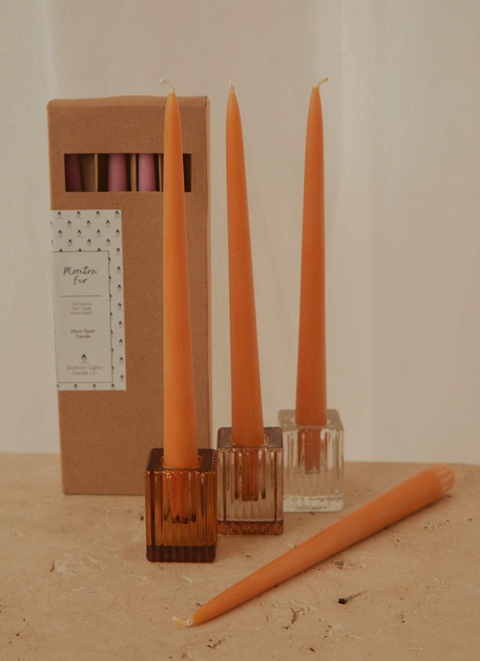 Lot de 4 bougies Moreton Eco Taper - Orange