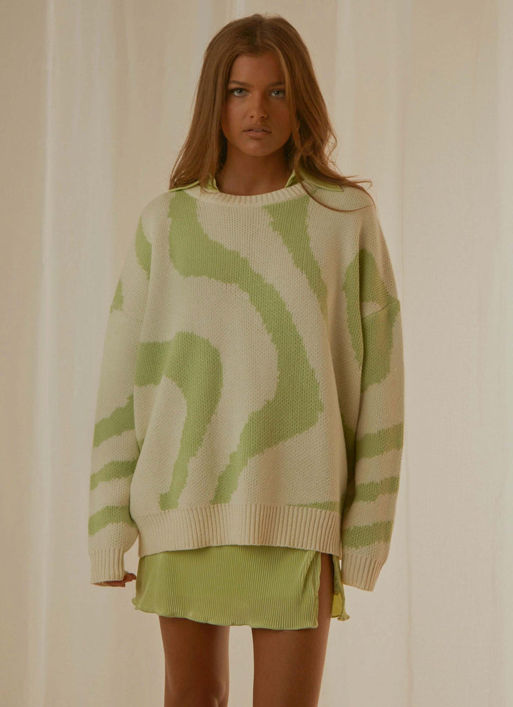 The Lola Knit Jumper - Lime Wave - Peppermayo
