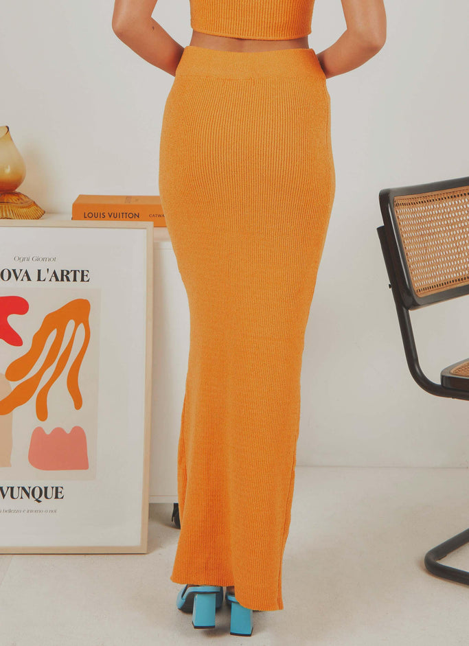 Jupe mi-longue Soraya - Orange