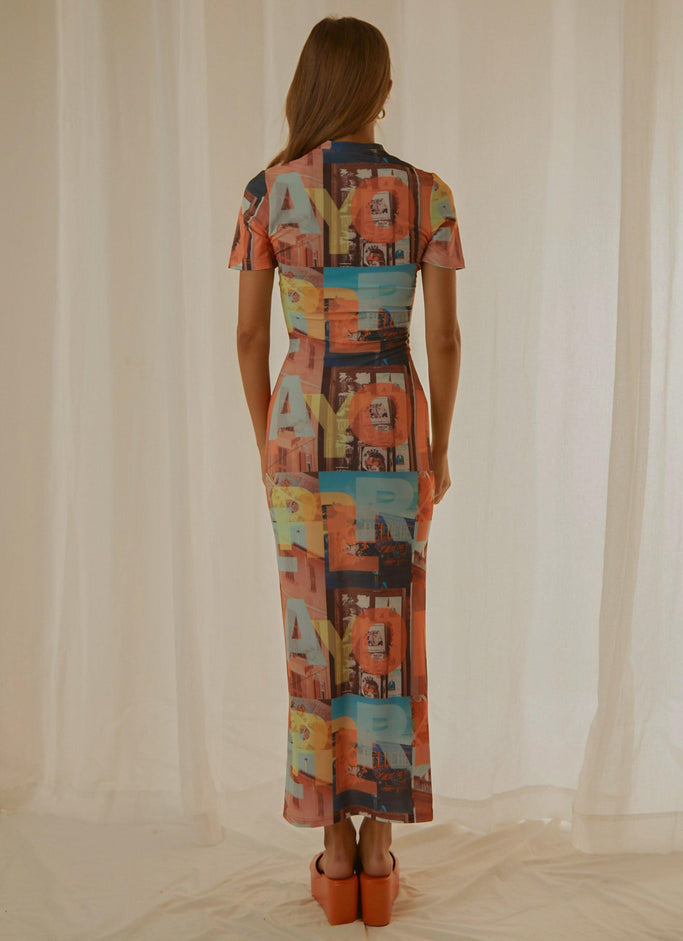Robe longue en maille Into the City - PM Film Graphic