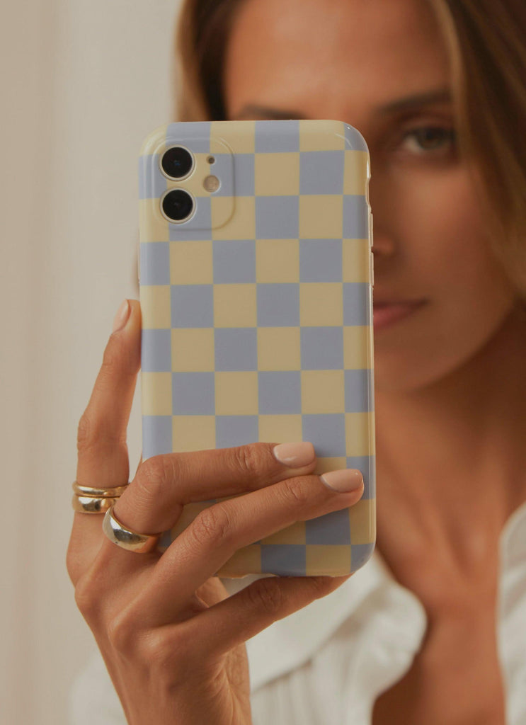 The Moment iPhone Case - Blue Check - Peppermayo