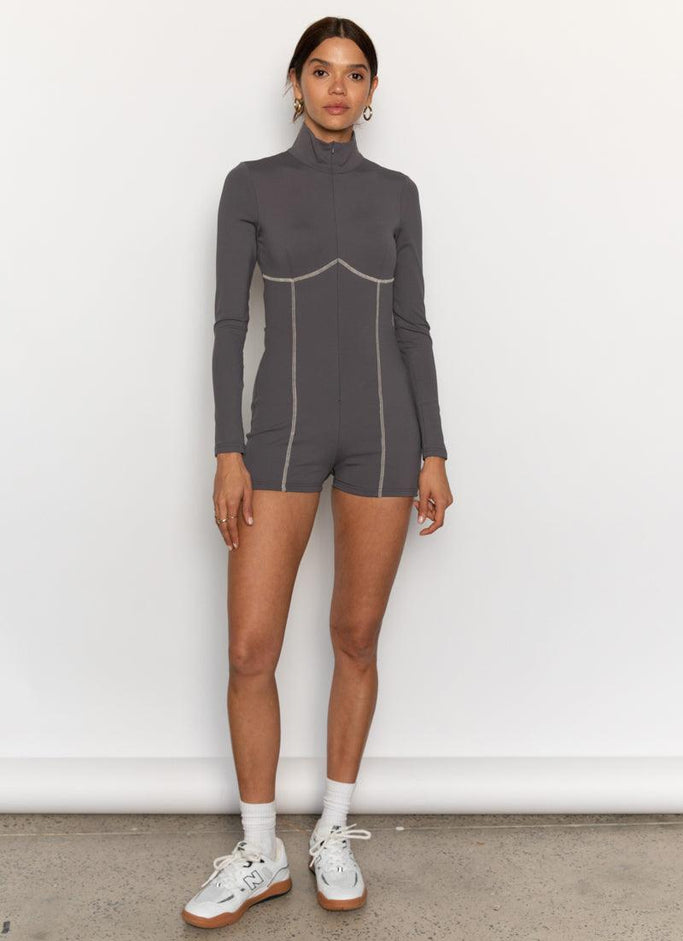 Snow Day Active Playsuit - Anthracite
