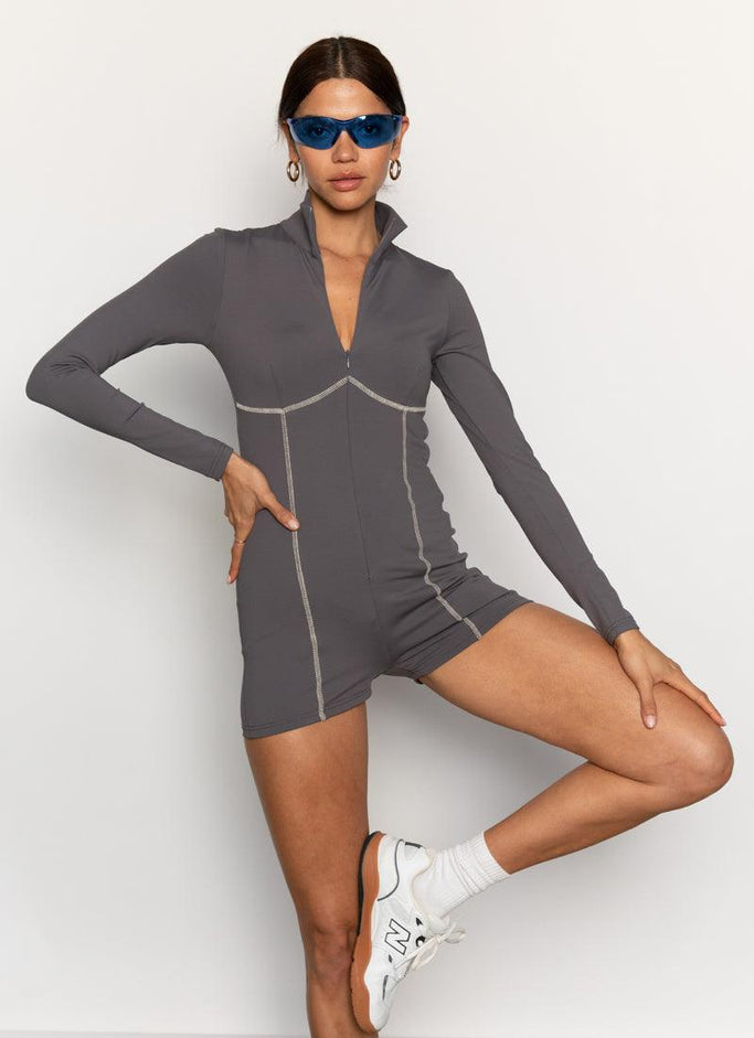 Snow Day Active Playsuit - Anthracite