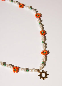 Here Comes The Sun Bead Necklace - Multi - Peppermayo