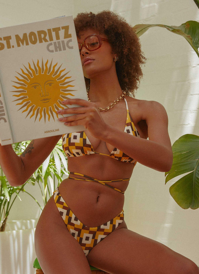 Bas de bikini bord de piscine champagne - Vintage Sun