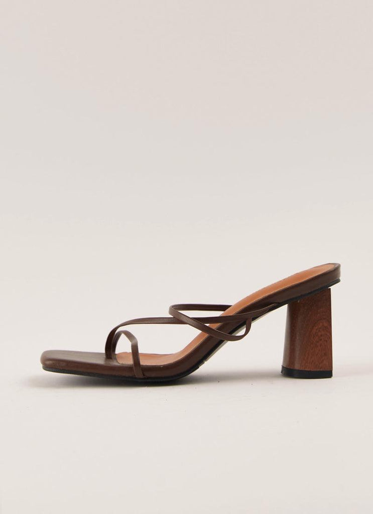 Willow Strappy Mule - Choc Brown - Peppermayo