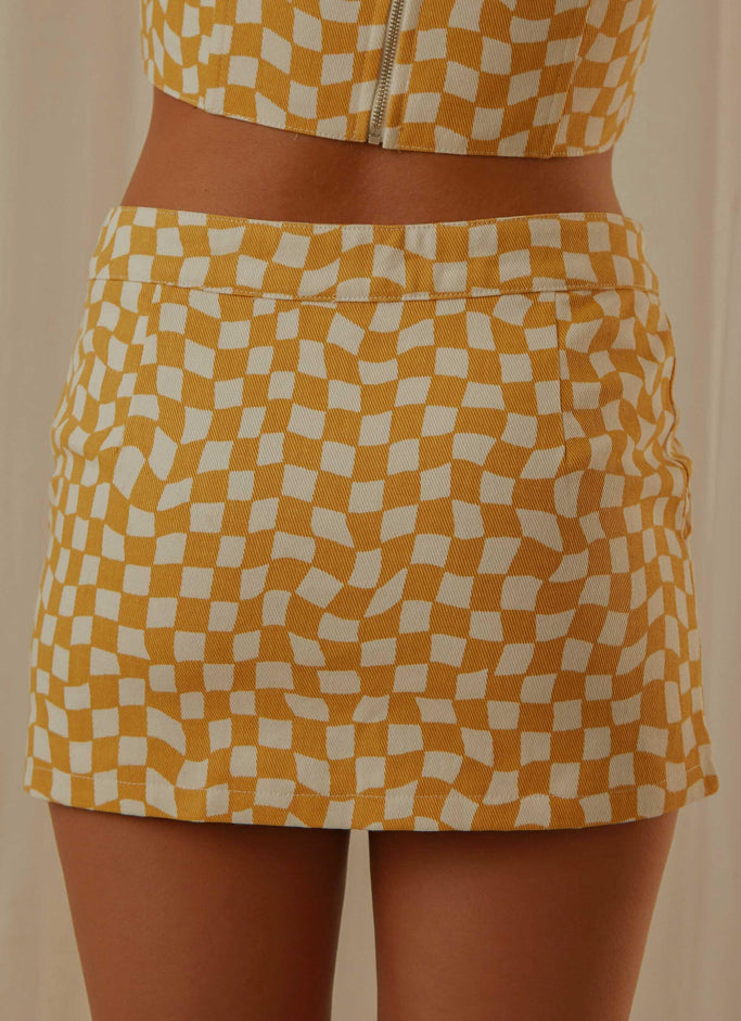 Mini jupe Luisa - Carreaux jaunes
