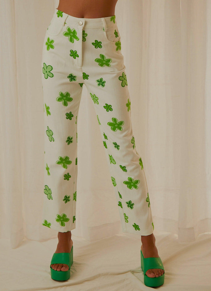 Pantalon Keep Your Heart - Coquelicots Sauvages Verts