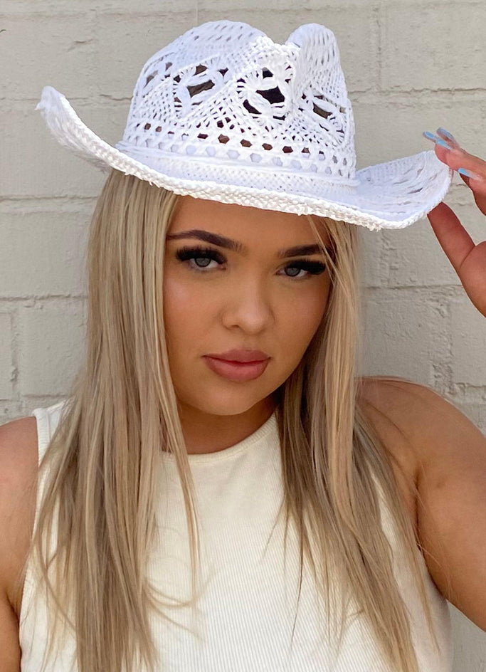 Chapeau Cowgirl Tous les chemins mènent au Texas blanc