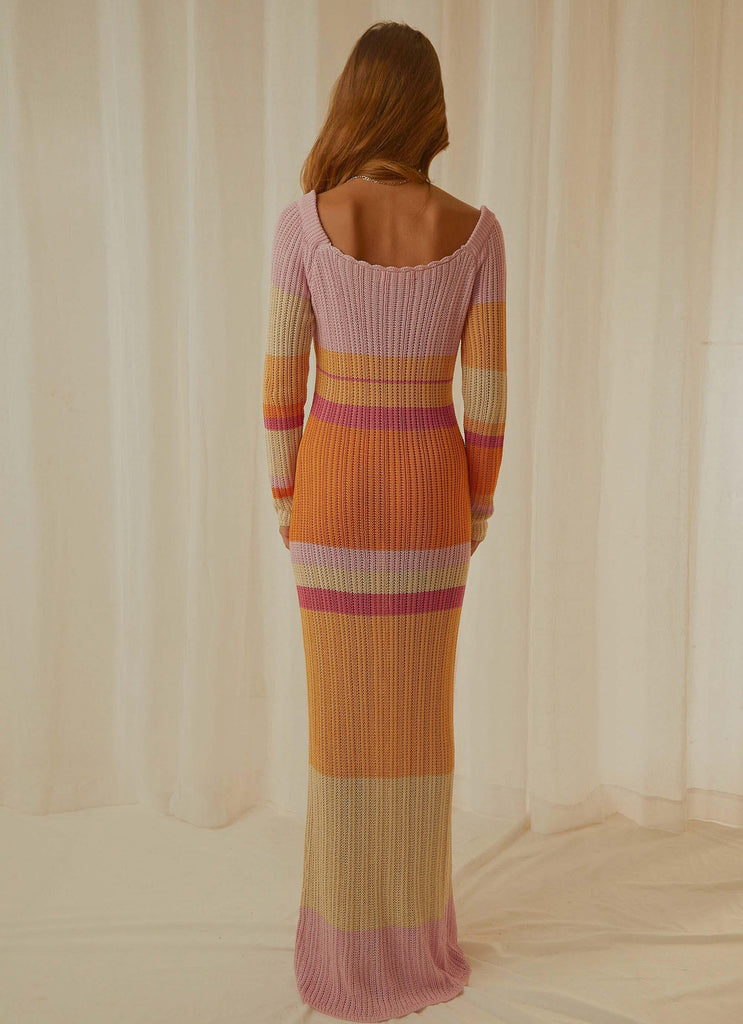 Love Ride Crochet Maxi Dress - Sunset Stripe - Peppermayo