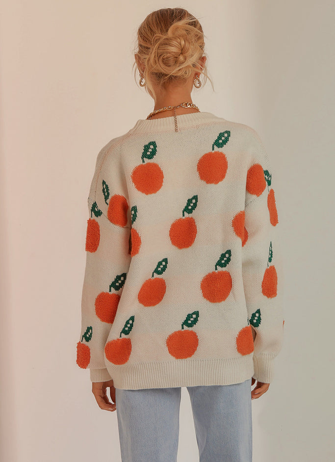 Pull en tricot Pick Me First - imprimé orange