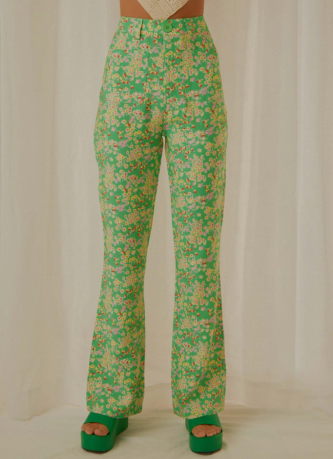 Pantalon Bootcut Floral Jade - Pomme