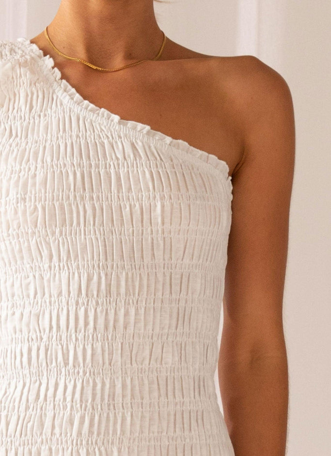Mini robe froncée Catching Sunrays - Blanc Pur
