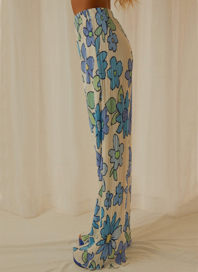 Pantalon Muse des années 90 - Fleur bleue